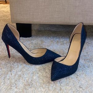 Christian Louboutin Paris Sparkly Blue Heels. 100% real and never worn. Gorgeous
